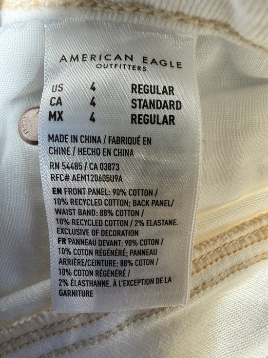 American Eagle White super High-Rise baggy wide leg ankle jeans 4 regular NWT - Picture 6 of 6